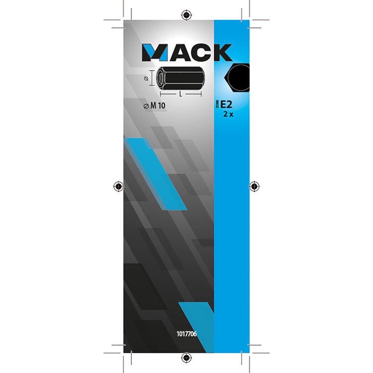 Mack 1017706 - zeskant verbindingsmoer verzinkt 2 st m10 | 5 stuks