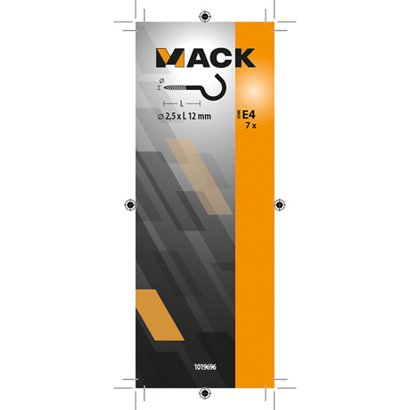 Mack 1019696 - schroefhaak messing 7 st 2,5 x 12mm | 10 stuks
