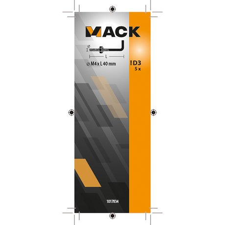 Mack 1017834 - schroefduim metrisch + moer staal 5 st m4 x 40 mm | 10 stuks