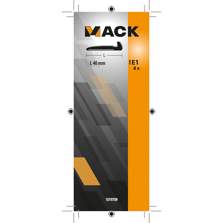 Mack 1019709 - wandhaak staal blauw gehard 8 st 40 mm | 10 stuks