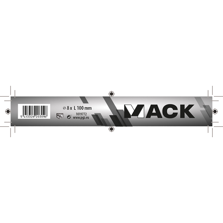 Mack 1019772 - houtdraadbout roestvrijstaal 1st 8 x 100 mm | 10 stuks