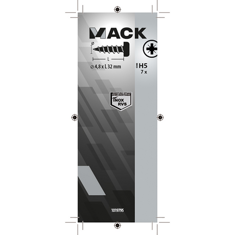 Mack 1019795 - zelftappende schroef cyl.kop a2 7 st 4,8 x 32 mm | 10 stuks