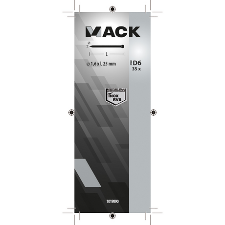 Mack 1019890 - nagel ronde kop inox a2 35 st 1,6 x 25 mm | 10 stuks