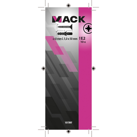 Mack 1017897 - plug + schroef polyethyleen 10 st 8 mm 5,0 x 50 mm | 5 stuks