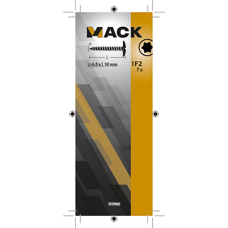 Mack 1019969 - luikschroef zwart 6,0 x 50 mm 7st | 5 stuks