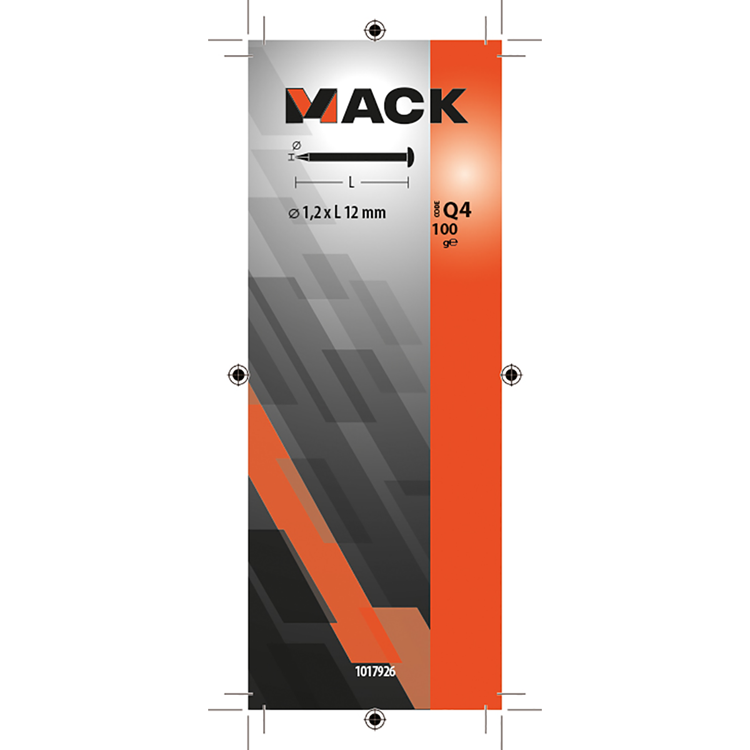 Mack 1017926 - nagel bolle kop messing 100 gr1,2 x 12 mm | 5 stuks