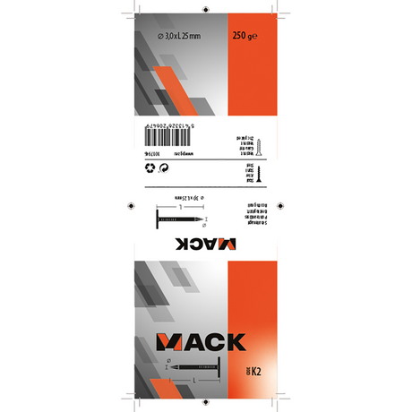 Mack 1017946 - schalienagel staal verzinkt 250 gr 3,0 x 25 mm | 5 stuks