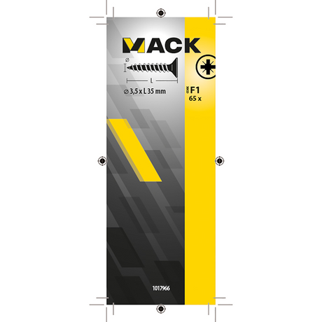 Mack 1017966 - spaanplaatschroef vz kop geelverz. 65st 3,5 x 35 mm | 5 stuks
