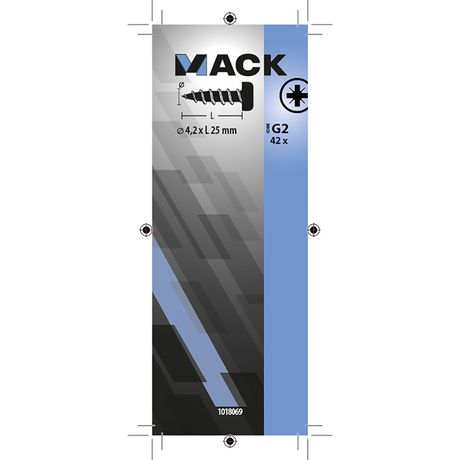 Mack 1018069 - zelftappende schroef cylkop verz. 42 st 4,2 x 25 mm | 5 stuks