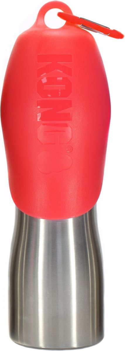 Kong H2O Trinkflasche für Hunde, Edelstahl, rot, 740 ml