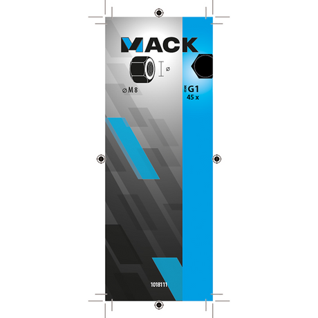 Mack 1018111 - zeskant moer staal verzinkt 45 st m 8 | 5 stuks