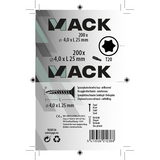 Mack 1020136 - spaanplaatschroef vz kp-zelfb.gvz 200st 4,0 x 25 mm | 5 stuks