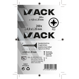 Mack 1020231 - spaanplaatschroef vz kop inox a2 200 st 4,0 x 20 mm | 2 stuks