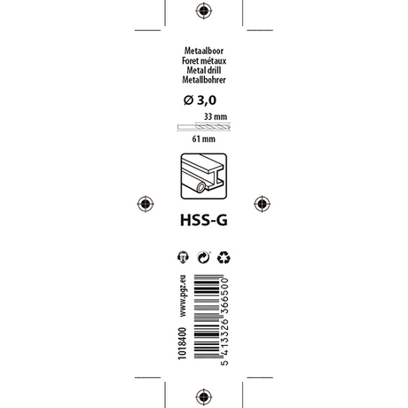 Mack 1018400 - metaalboor hss g din 338 ø 3,0 x 61 mm 2st | 5 stuks