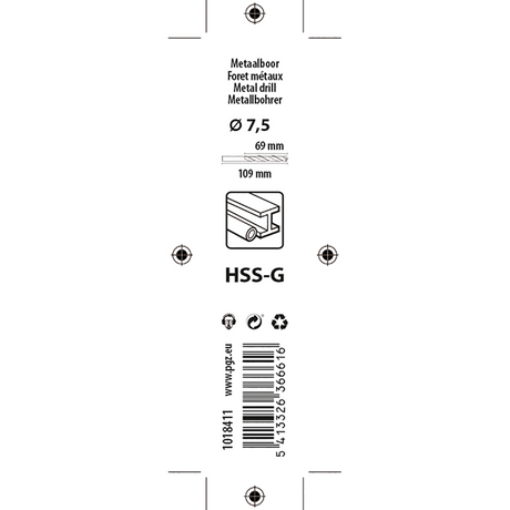 Mack 1018411 - metaalboor hss g din 338 ø 7,5 x 109 mm | 5 stuks