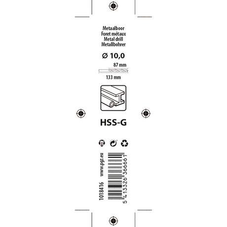 Mack 1018416 - metaalboor hss g din 338 ø 10,0 x 133 mm | 5 stuks