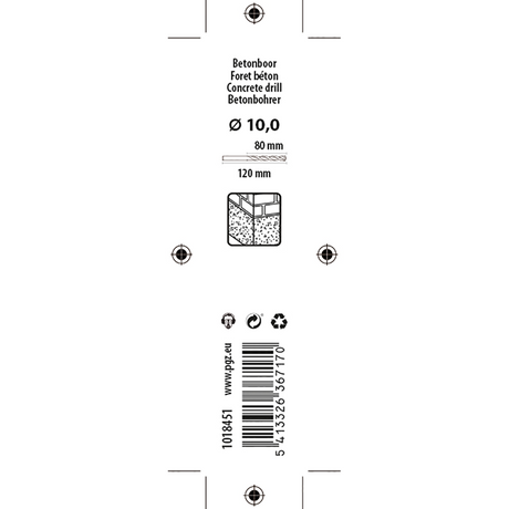 Mack 1018451 - betonboor din 8039 ø 10,0 x 120 mm | 5 stuks