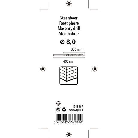Mack 1018467 - betonboor din 8039 ø 8,0 x 400 mm | 5 stuks