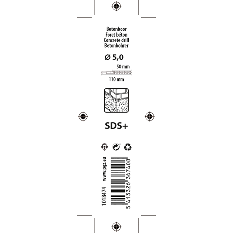 Mack 1018474 - hamerboor sds + ø 5,0 x 110 mm | 5 stuks