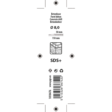 Mack 1018476 - hamerboor sds + ø 8,0 x 110 mm | 5 stuks