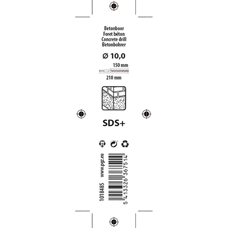 Mack 1018485 - hamerboor sds + ø 10,0 x 210 mm | 5 stuks