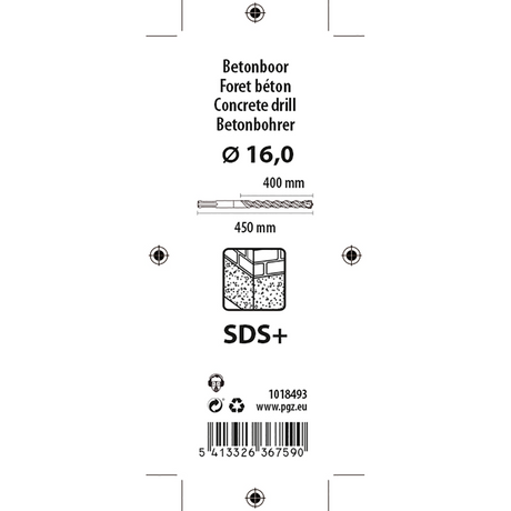Mack 1018493 - sds-hamerboor sds + 16x450mm | 5 stuks