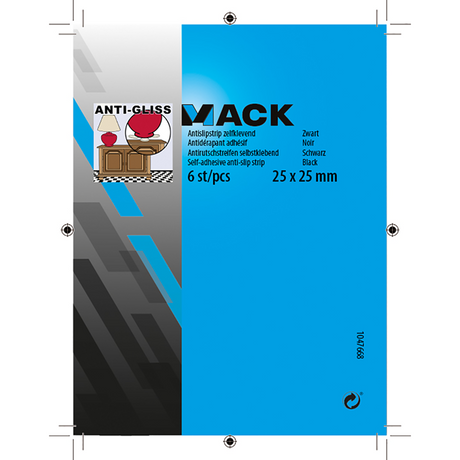 Mack 1047668 - antislipstrip zelfklevend zwart 25 x 25 mm 6 st pcs | 12 stuks