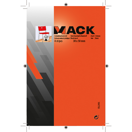 Mack 1047783 - insteekdop kunstsstof zwart 30 x 50 mm 4 st pcs | 6 stuks