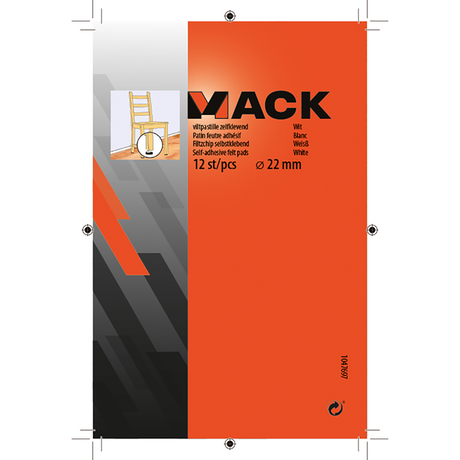 Mack 1047697 - viltpastille zelfklevend wit ø 22 mm 12 st pcs | 12 stuks