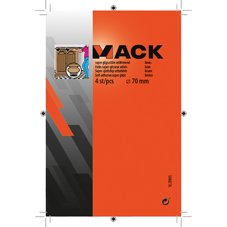 Mack 1048776 - super glijpastille zelfklevendbruin ø 70 mm 4 st pcs | 12 stuks