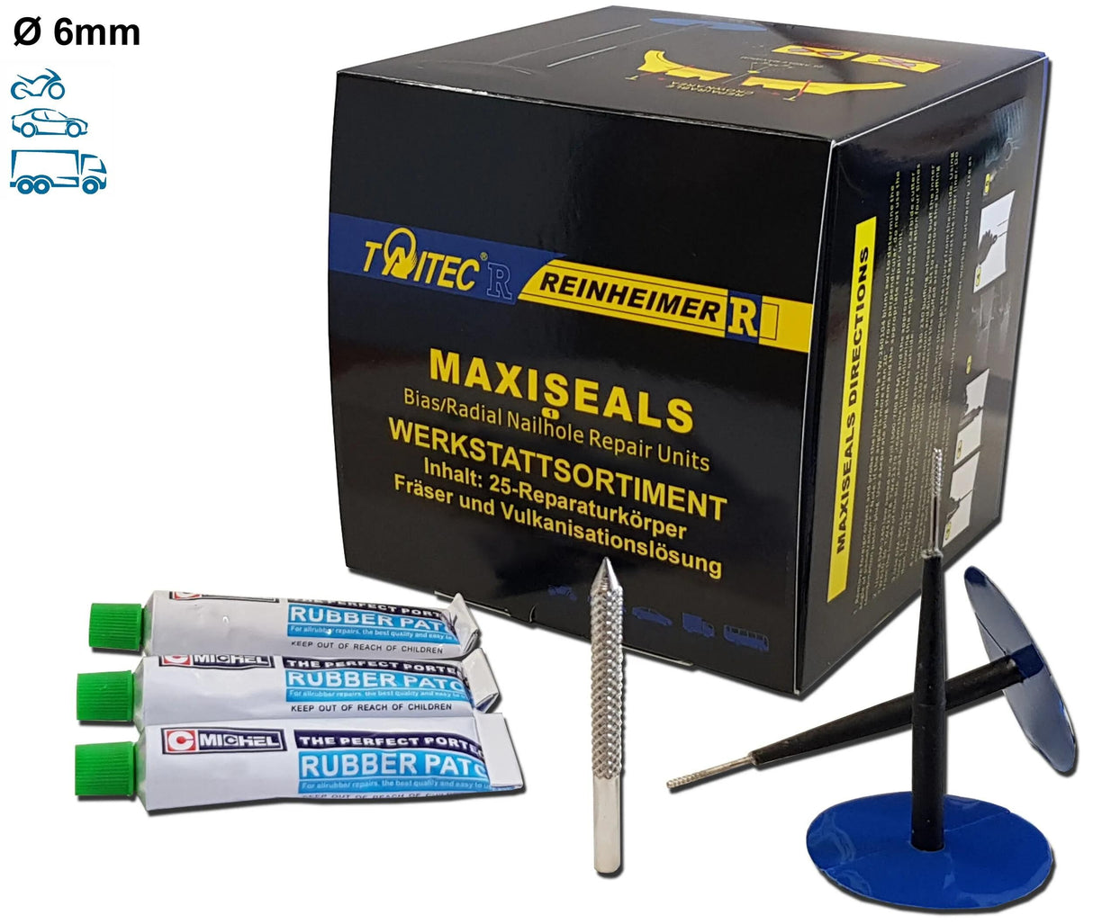 Reinheimer Reifenreparaturset Maxi-Seal Maxi-Seal M6 Rep. Set d1= 6mm 25 Stk.