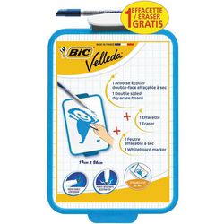 Bic whiteboard velleda dubbelzijdig incl. stift 19x26 blauw