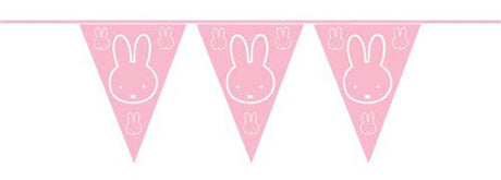 Haza Flaggenleine Pe Miffy Baby Pink 10m