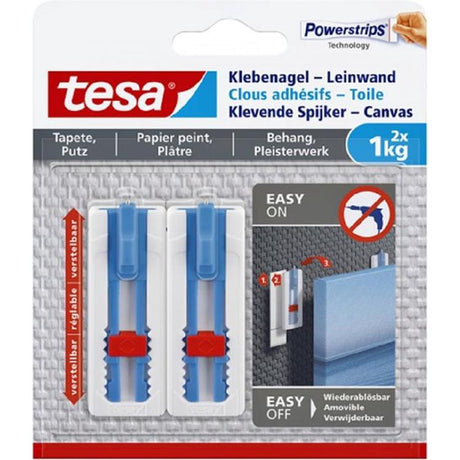 Tesa verstelbare spijker voor behang pleister - canvas spieraam - 1 kg spijker - verwijderbaar