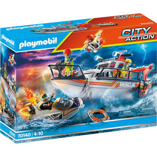 Playmobil 70140 Seenotrettung: Feuerwehreinsatz mit Rettungskreuzer