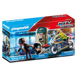 Playmobil City Action - Polizeimotorrad: Verfolgung des Geldräubers, Konstruktionsspielzeug (70572)