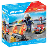 Playmobil 71826 Feuerwehrmann mit Wasserpumpe | 2 Stk