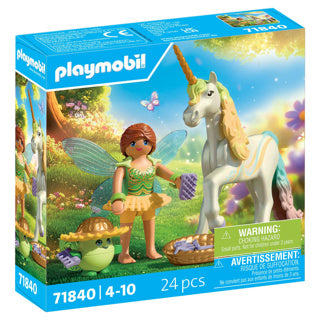 Playmobil 71840 Sammel-Einhorn, Regenblume mit Fee | 2 Stk