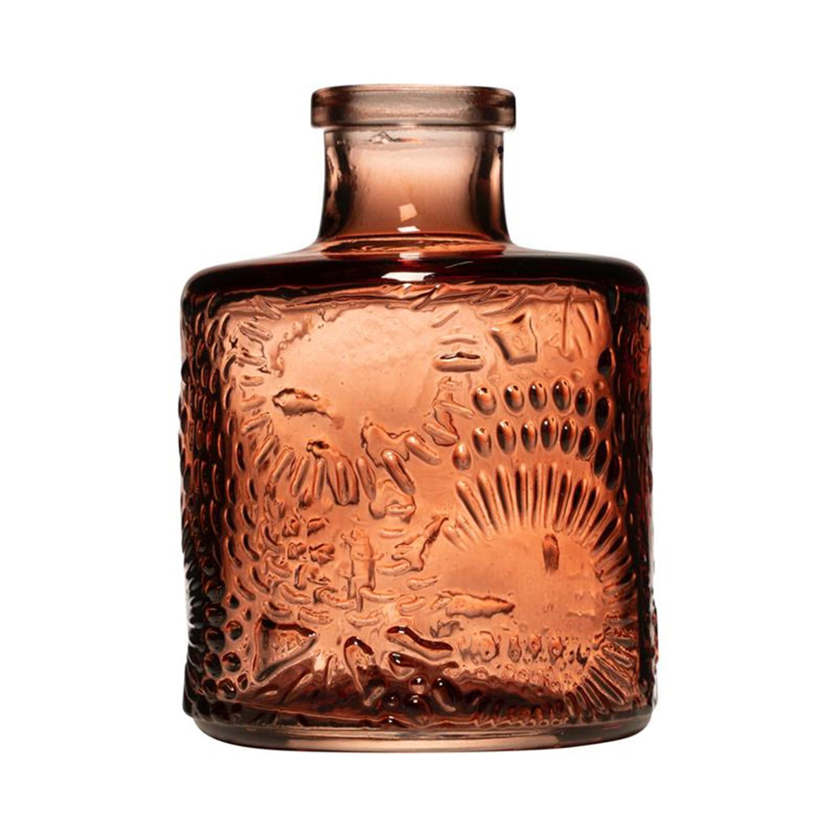 Hakbijl Glas Gabi großes Muster Flaschenvase rosa ø6xh8cm