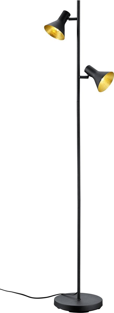 Rl live your light reality nina - vloerlamp - zwart - excl. 2x e14 2 w - voetschakelaar