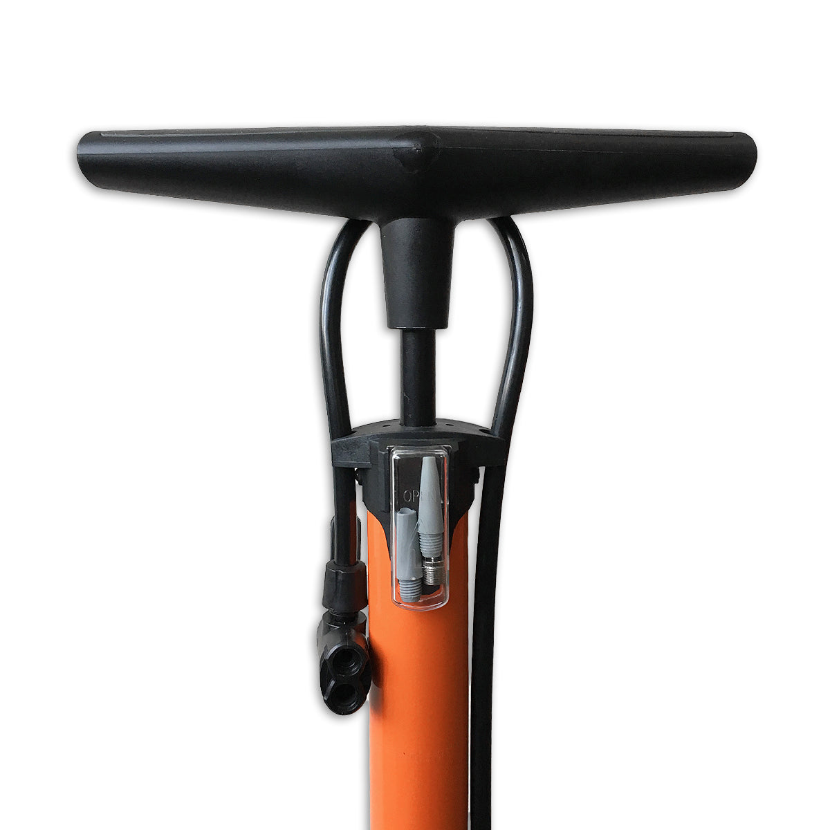 Fahrradpumpe mit Manometer 6 bar Orange