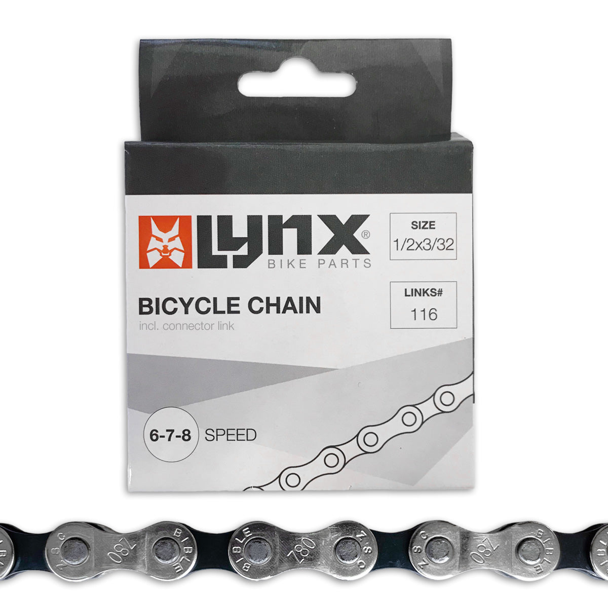 Ogrlica Lynx Derailleur 6 7 8 - 116 Schakels - črna