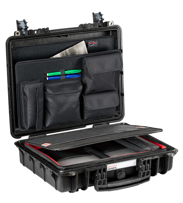 Explorer -Fälle 4412HL Koffer schwarz mit Laptop -Tasche
