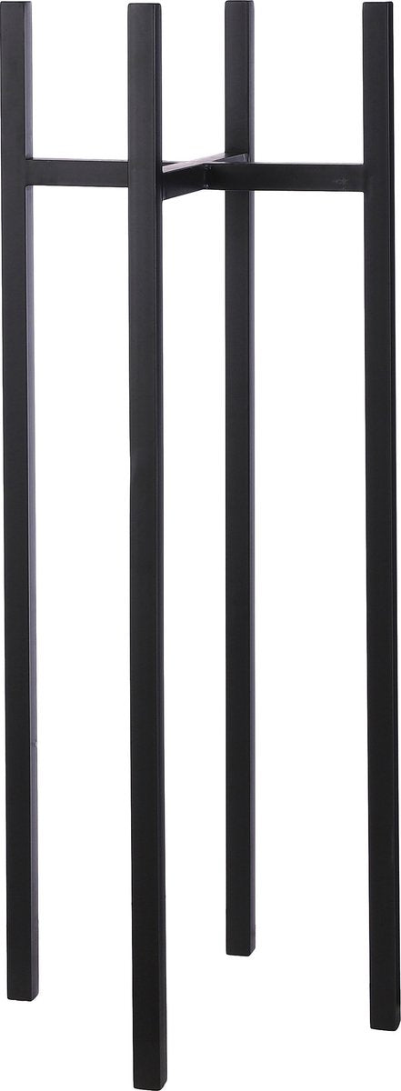 Mica decorations - bloempot plantenpot standaard verhoger - zwart - b38 x h95 cm - metaal