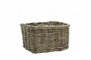 Nova kolesarska košara Brisbane 23 litrov 39 x 27 cm rattan siva