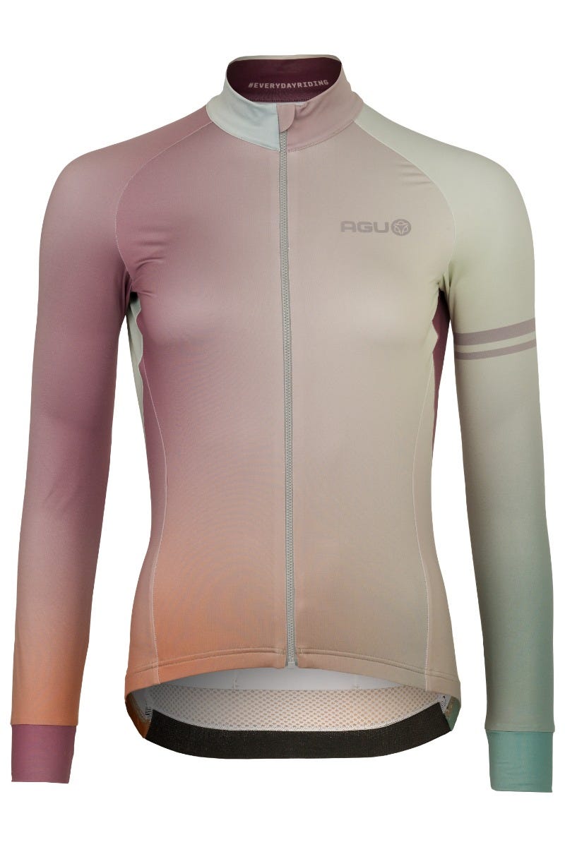 Gradient fietsshirt lange mouwen performance dames