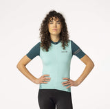 Colorblock fietsshirt performance dames