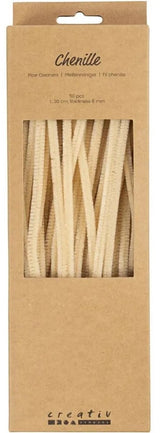 Creativ Company Chenilledraht Bastelmaterial Beige 6mm x 30cm 50 Stück.