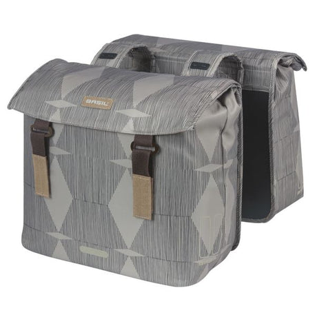 Basilel Elegance Doppelfahrradsack, Chateau Taupe, Recycling Pet, Universal Bridge, 40-49L