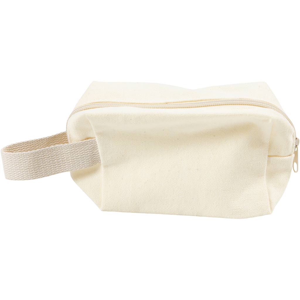 Creativ Company Kosmetiktasche, H: 10 cm, T: 5 cm, B: 14 cm, hell natur, 1 Stück